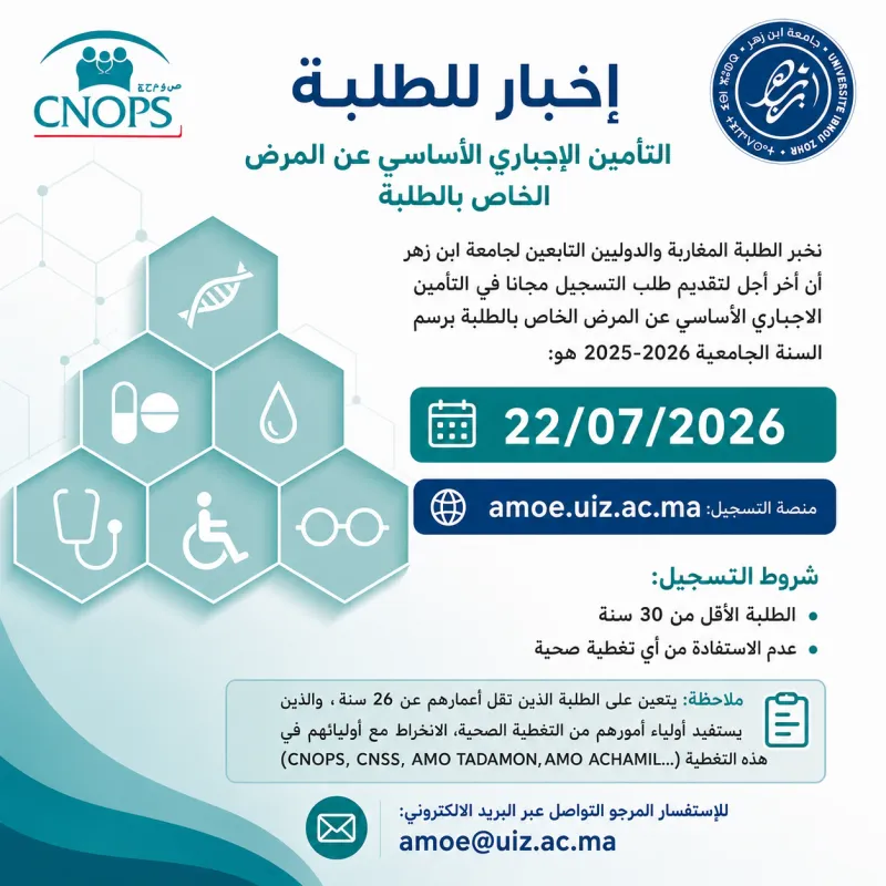 أشناهي التغطية الصحية الخاصة بالطلبة؟